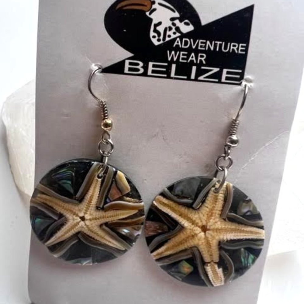 StarfishBelize Earrings - Black and Gold
